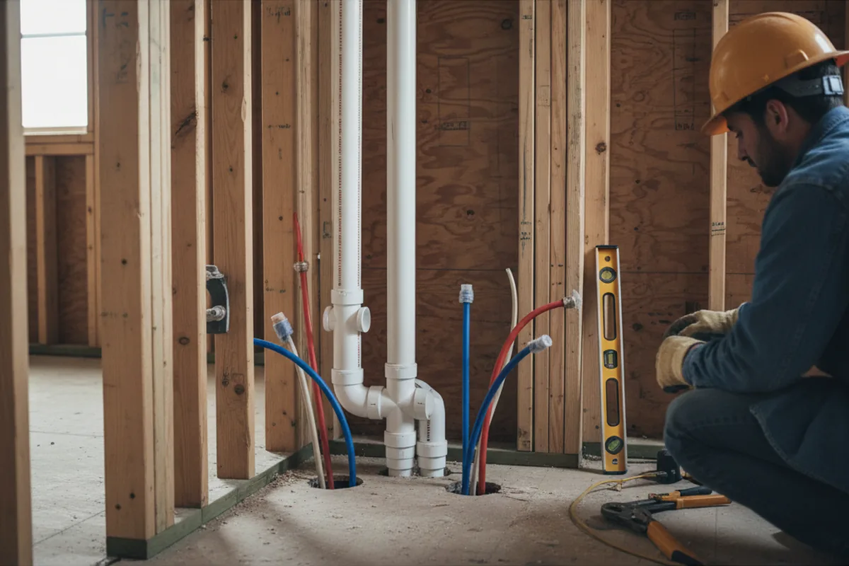 Drain and supply rough-in during Leak Detection in Big Bar